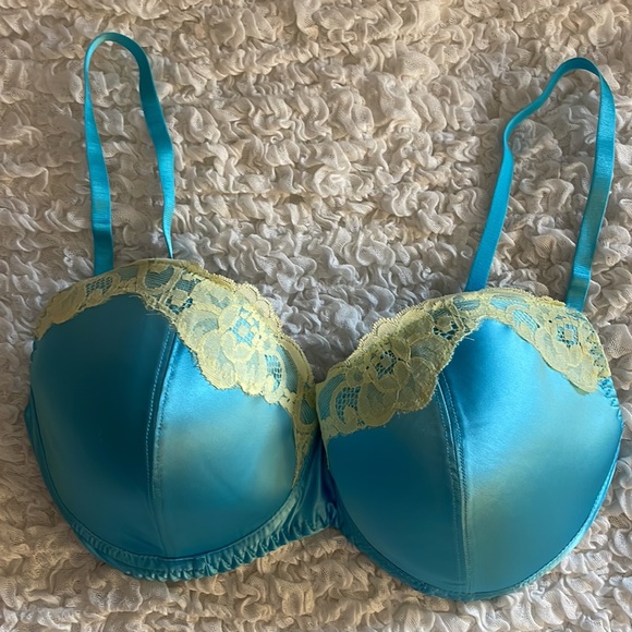 Blue & Yellow Satin Finish Bra - Picture 8 of 8